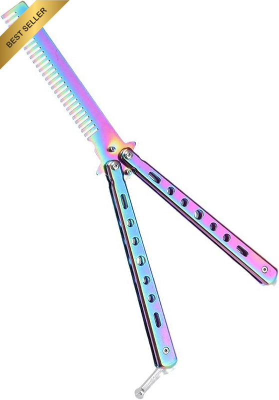 Practice Butterfly Comb Training Tool - Metal Folding Comb for Professional Styl