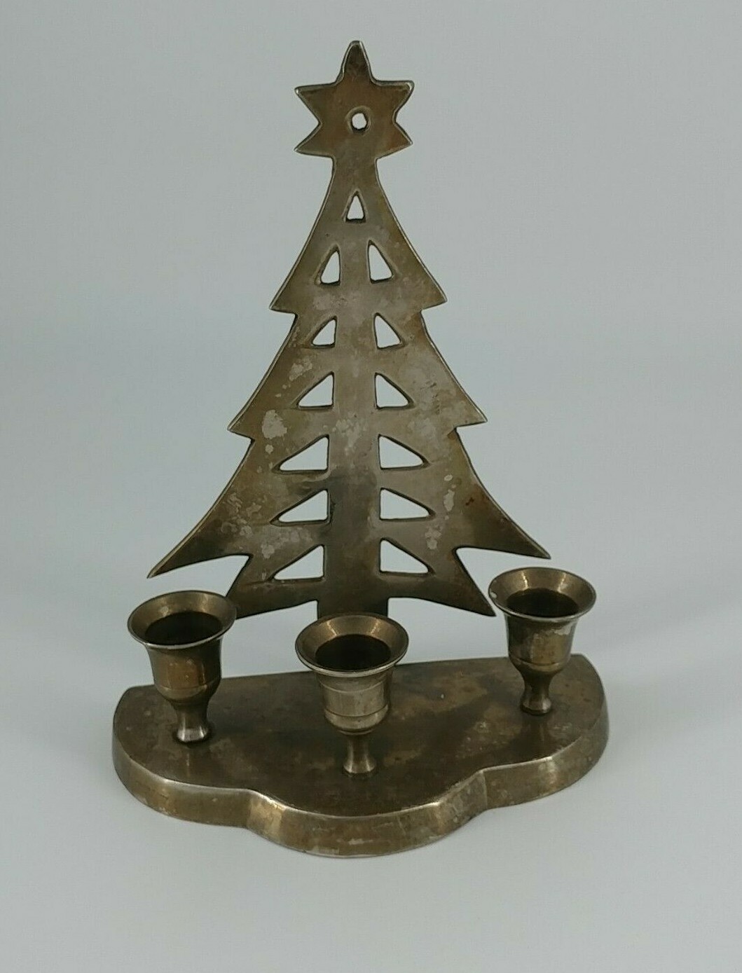 Silver Christmas Tree Silhouette Candle Holder, Christmas Decor,