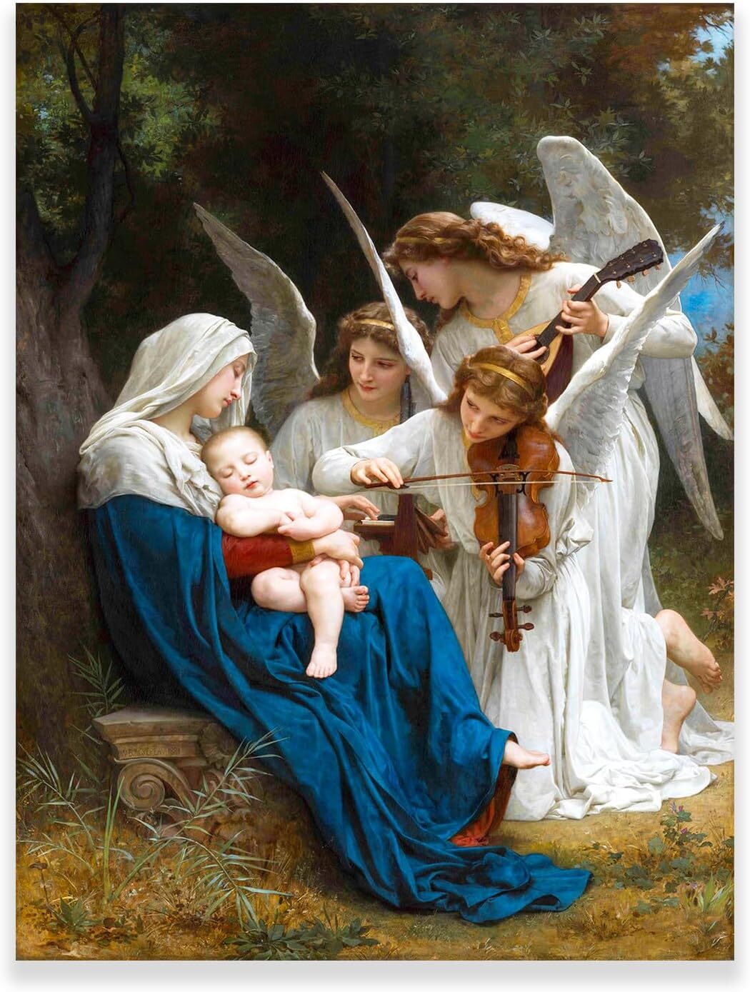 William Adolphe Bouguereau【物語の本】 William Adolphe Bouguereau Art Canvas Prints - Song Of The