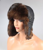 HERREN KANINCHEN MÜTZE Uschanka Fliegermütze Wintermütze Polarmütze Bomber Ski