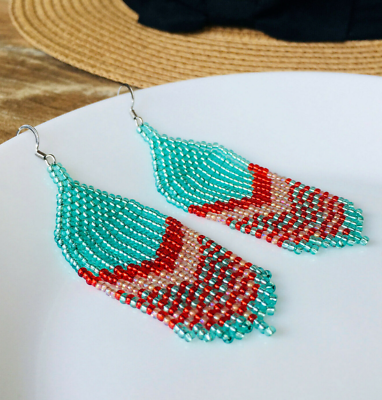 Ombre beaded earrings deals
