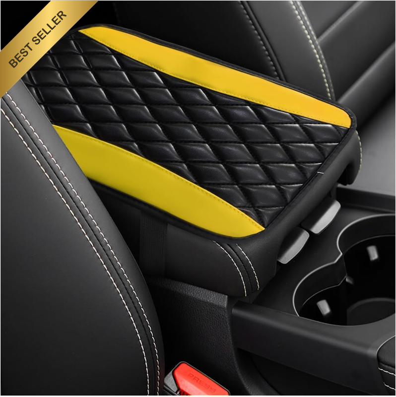 Car Center Console Cushion Pad, Universal Leather Waterproof Armrest Seat Box Co