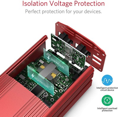 BESTEK 300W Power Inverter DC 12V To 110V AC Car Inverter With 4.2A Dual USB