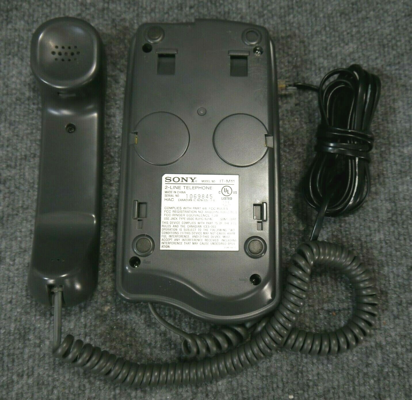 Sony Gray 2-Line Corded Desktop Touch Landline Telephone IT-M11 Tested Working