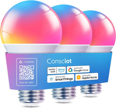 Consciot Smart Light Bulbs, Wifi Bluetooth Color Changing LED Light Bulb, Music 