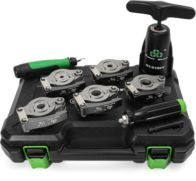 Flaring Tool Kit for 1/4'' - 3/4'' HVAC Copper Flaring Tool, 5 Sizes Clamps 45°