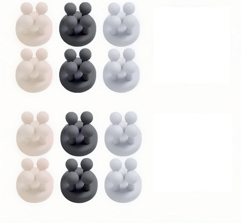 12Pcs Wall Mount Silicone Toothbrush Holder, Bathroom Storage Organizer, Multipu