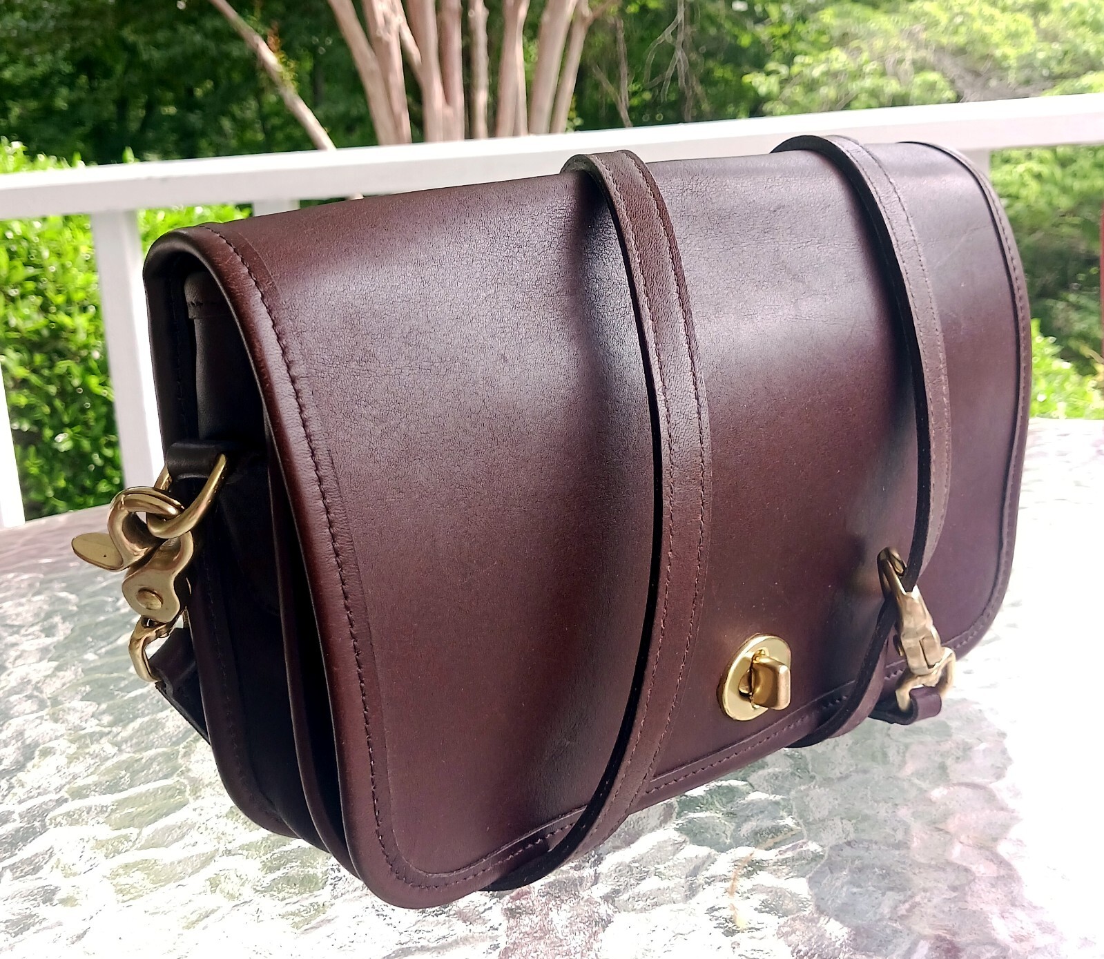 Coach 9755 Vintage Chocolate Brown Penny Leather Crossbody w