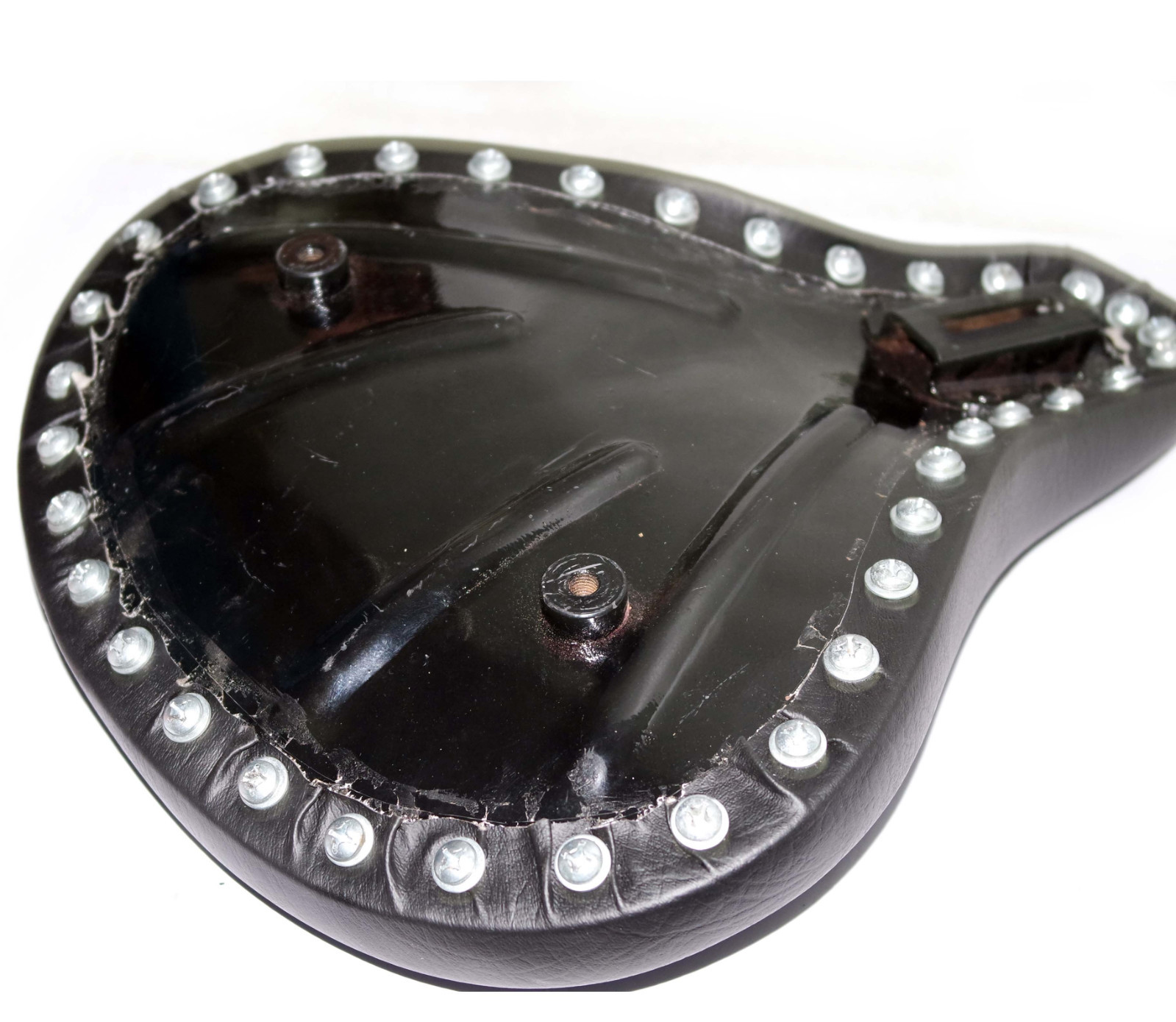 Fits Harley Sportster Chopper Bobber Custom Leatherette Deep Dish Solo Seat  