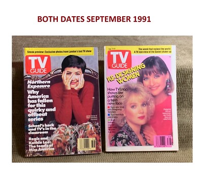 LOT 2 DATES SEPT 1991 TV GUIDE -FEATURES NORTHERN EXPOSURE & RE-DESIGNING WOMEN