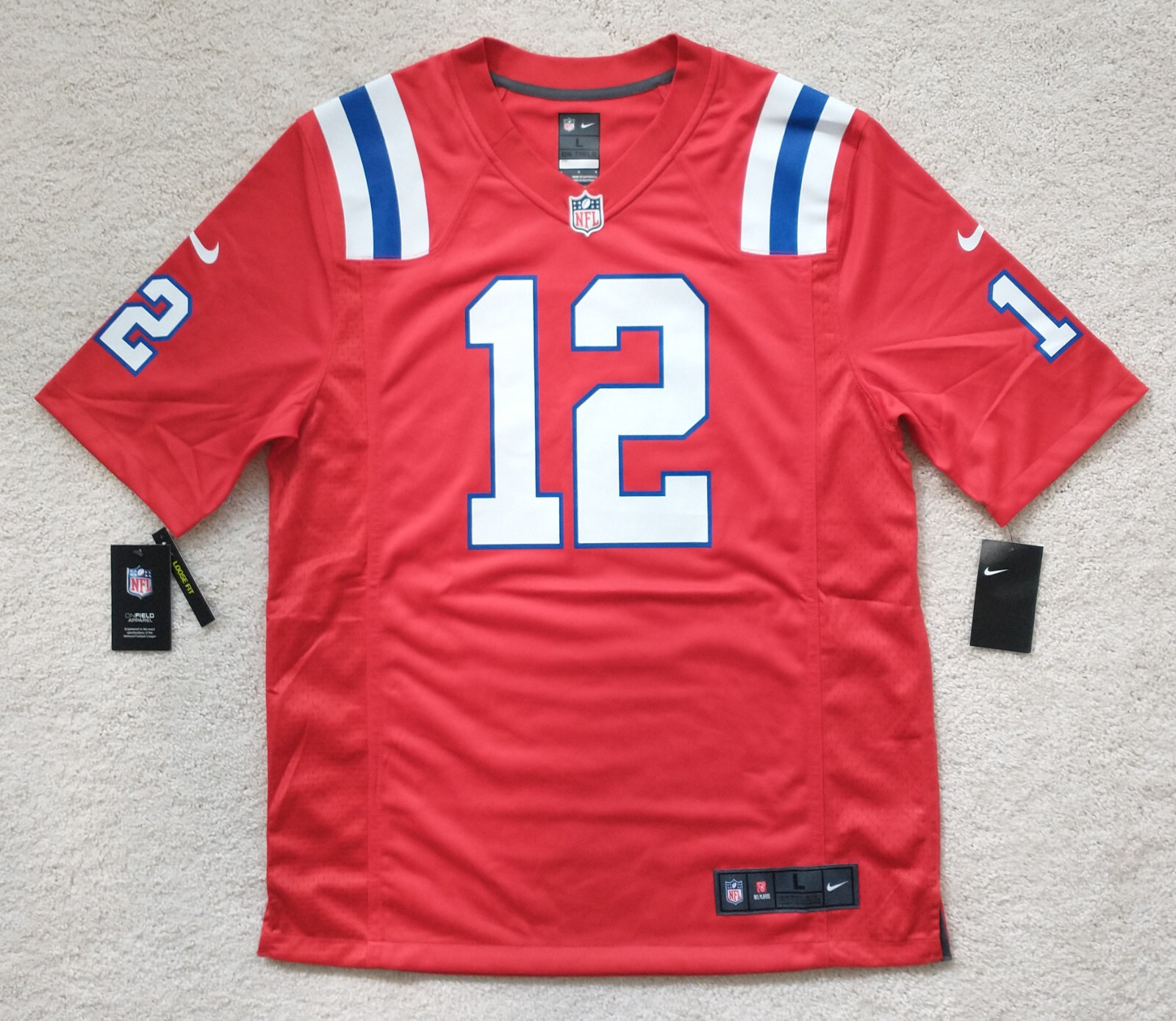 New England Patriots #12 TOM BRADY Throwback Jersey NWT Nike New England Patriots #12 TOM BRADY Throwback Jersey NWT Nike