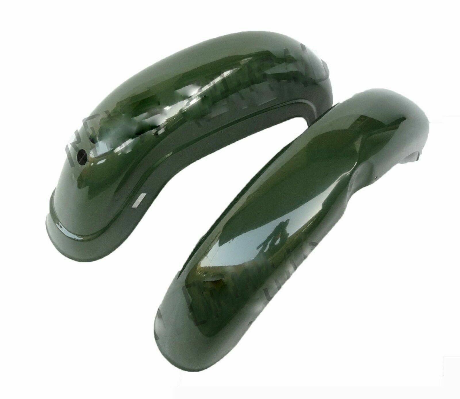 Fits Royal Enfield 350 Front & Rear Mudguard Fender Set Green Painted  