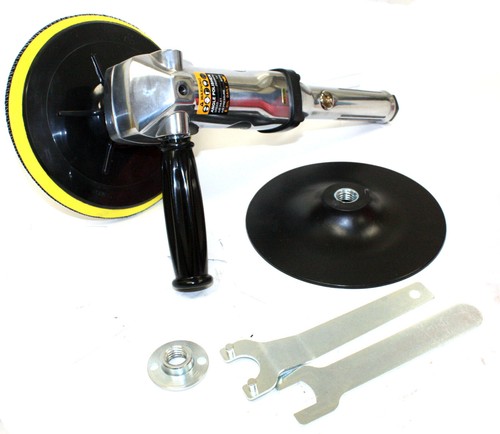 7" Stainless Pneumatic Air Angle Polisher Buffer Variable Speed 1,500-2,600 RPM