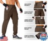 S Spowind Men's Hiking Pants Cargo Lightweight Quick Dry Elastic Waist Golf Joggers with Zipper Pockets Water Resistant Brown