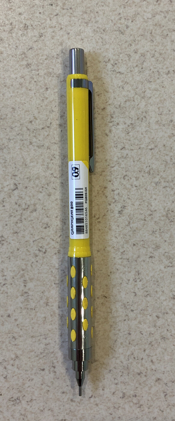 Pentel Graphgear 800 Mechanical Drafting Pencil, Yellow Barrel 0.9 mm PG809-G
