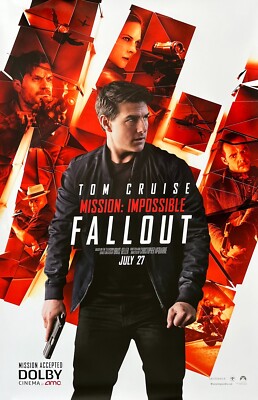 MISSION IMPOSSIBLE FALLOUT MOVIE POSTER DS ORIGINAL Version B 27x40 TOM CRUISE