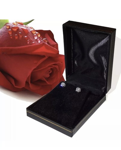 4.00 Ct Round Cut VVS1/D Lab Created Stud Earrings 14k White Gold Screw Back 8mm