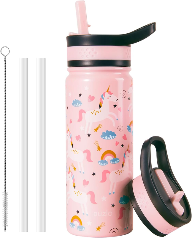 With Straw Lid, Modern Vacuum Insulated Hydro Bottle With 2 