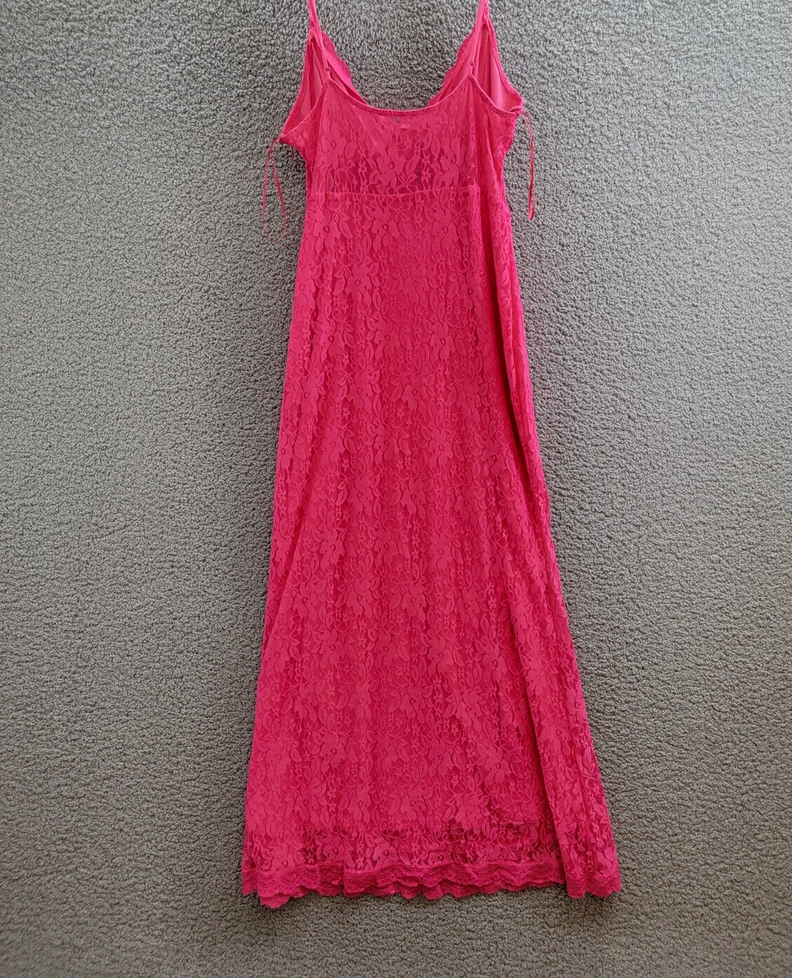 AQUA Lace Corset Slip Dress Women's XL Pink Sweetheart Neck Side Zip Closure - Picture 10 of 14