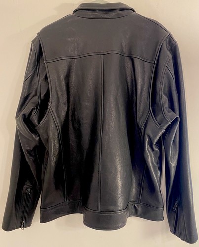 Pre-owned Harley-davidson Leather Jacket 97033 Black Biker Motorcycle Lambskin Soft Xl Men