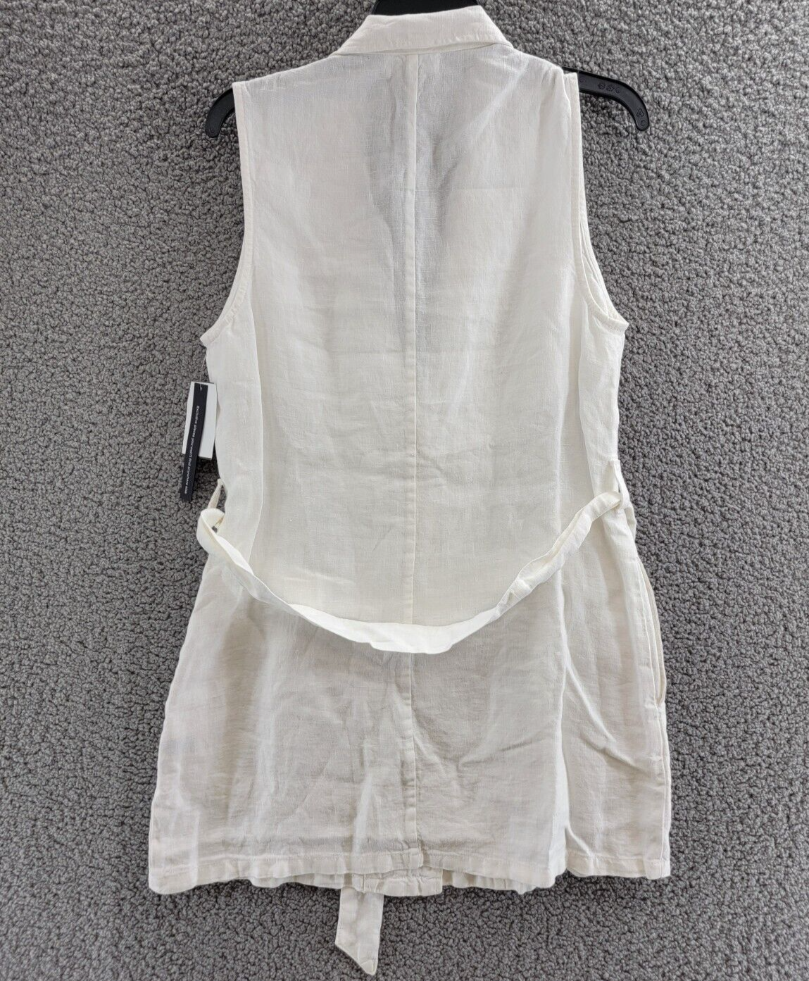 Bella Dahl Linen Belted Blazer Dress Women's M White Collated Button Closure - Picture 10 of 16