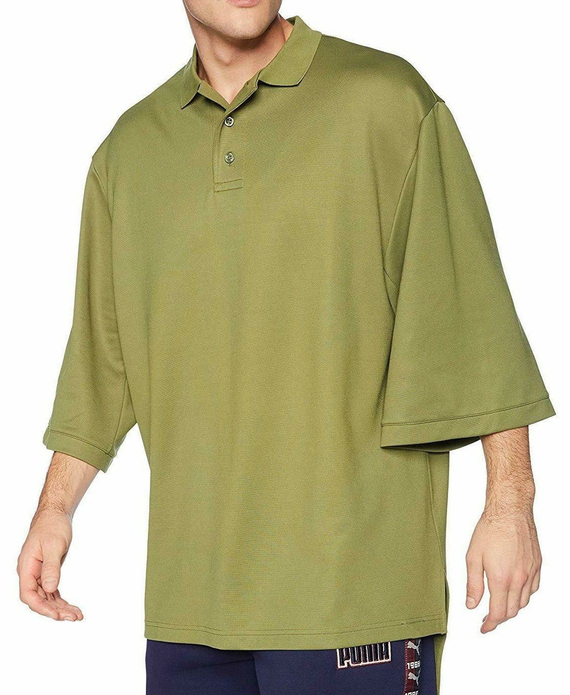 PUMA X Fenty Baggy Oversize Polo Shirt, Olive Green Branch Men's XL 54-56\