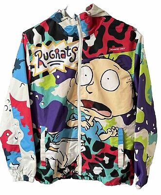 Rugrats Members Only Nickelodeon Hooded Windbreaker Jacket Large Tommy Chuckie