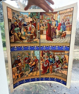 Grande Lithographie Sujets CBJ Paris N 241 Chromolithographie Couleur XIXe RARE