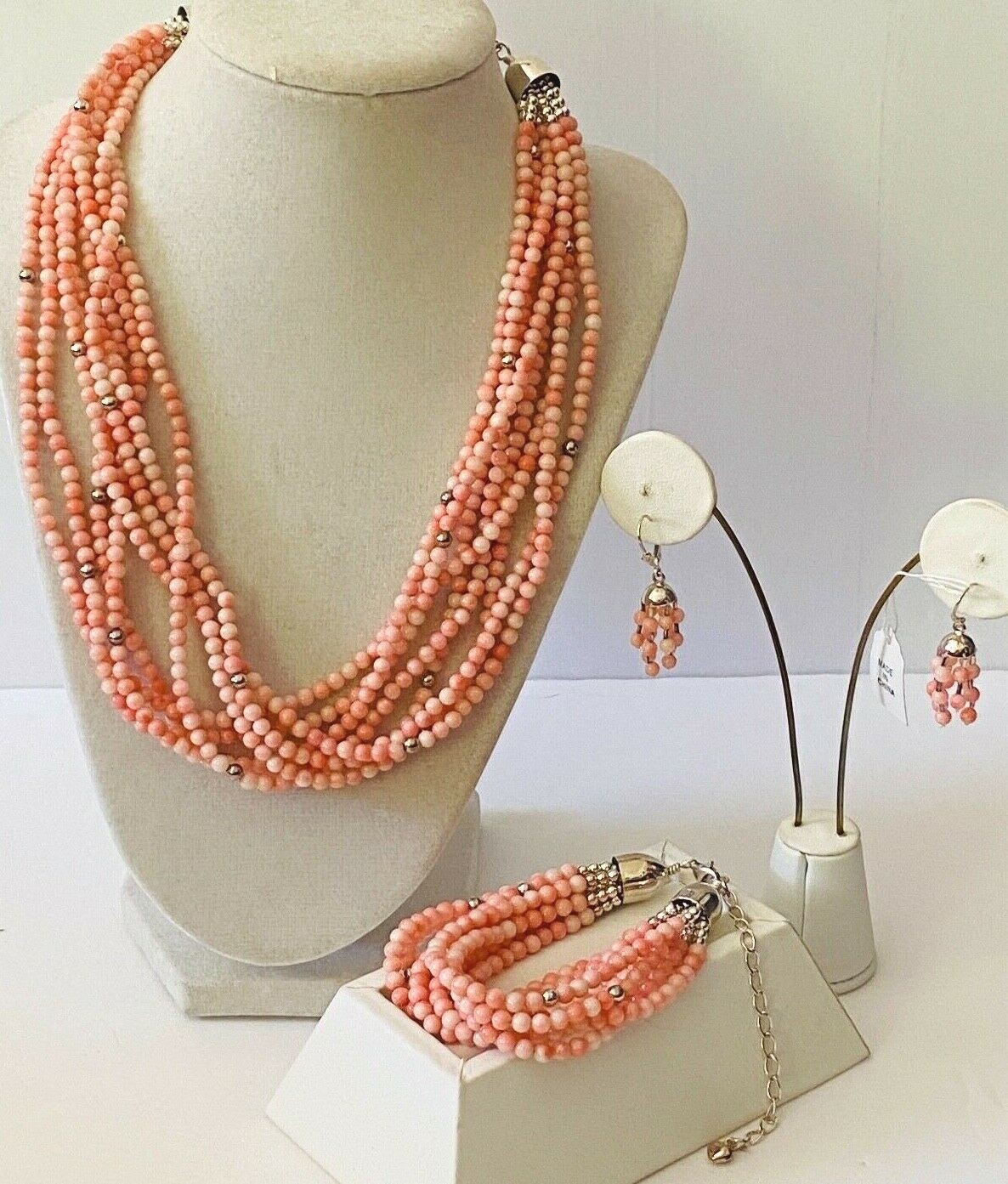 おすすめ ジェイ キングdtrスターリングシルバー ピンク エンジェル皮膚コーラル ネックレス ブレスレット イヤリング セット 新品 在庫有り Shop Motorwheels Com