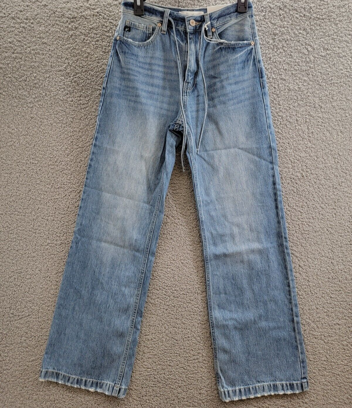 KanCan Hilo Ultra High Rise 90's Flare Jeans Women's 3/25 Medium Blue Button Zip - Picture 2 of 18