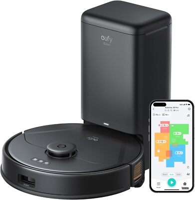 eufy X8 Pro Robot Vacuum Cleaner & Mop 2×4000Pa Self-Empty Station Twin-Turbine