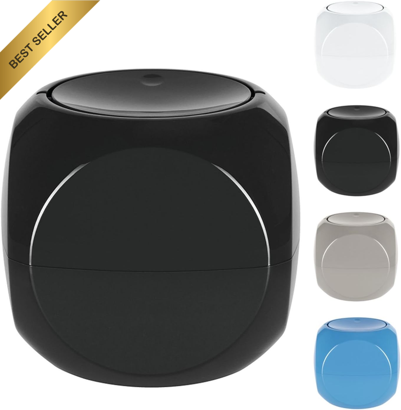 Cosmetic Bin 1 Litre Swing Lid Bin Dice Black