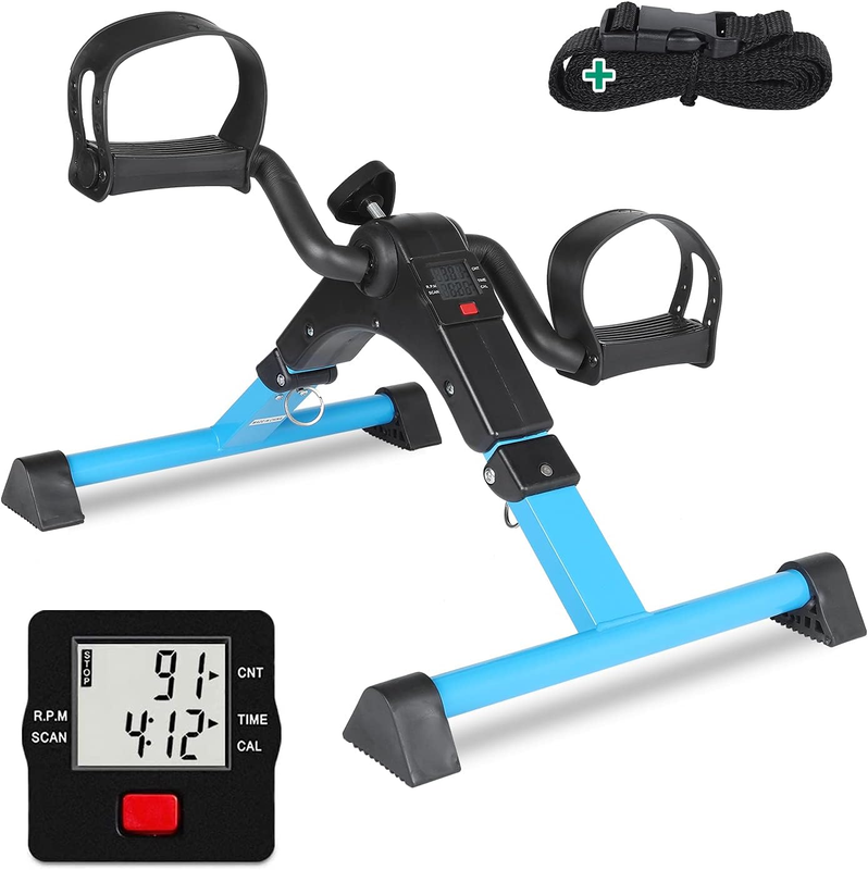 Pedal Exerciser - Folding Portable Exercise Peddler - under Desk Mini Exercise B