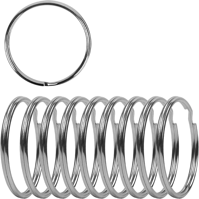 3 Inch Flat Key Rings - Very Large Split Key Rings - Silver Steel round Edged Ci
