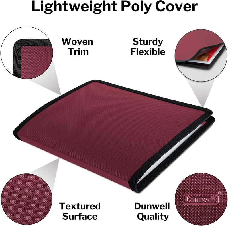 8X10 Photo Album Binder with Clear Sleeves Ruby Art Portfolio 24 Pocke ...