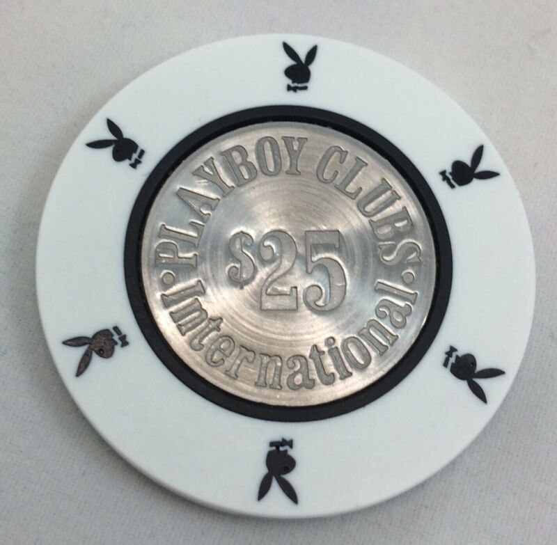 Excellent Late 70’s Vintage $25 Playboy Club International Silver Jubilee Chip