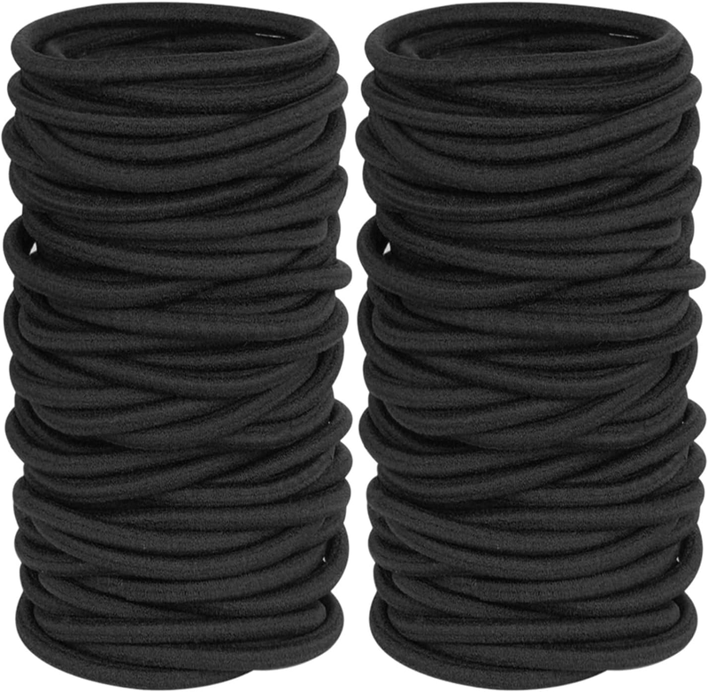 150 Pieces Black Hair Ties for Thin and Straight Hair Ponytail Holders Hair Elas