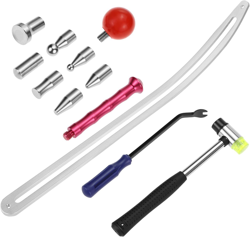 Car Dent Removal Tool Kit, Stainless Steel Auto Fender Repair Puller, Crowbar To