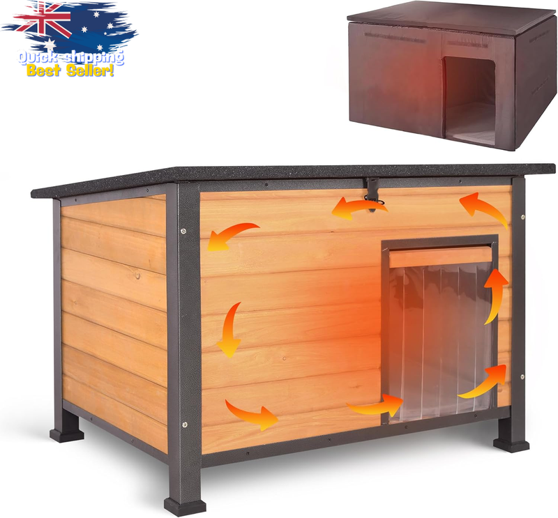 Weatherproof Dog House - Large Breed Shelter, Sturdy Wood & Iron, Anti-Chewing