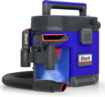 Shark MessMaster 1 Gallon Portable Wet/Dry Vacuum Pets, Cars Blue Iris