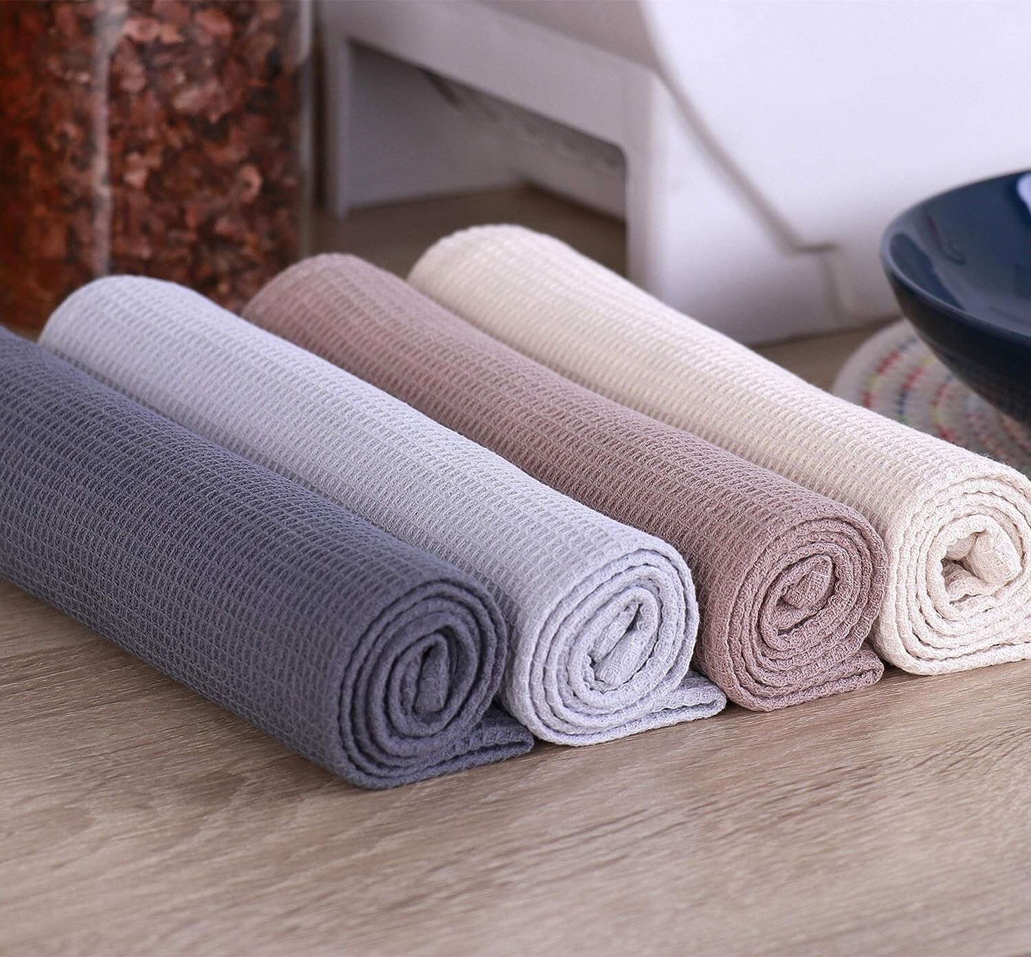 100% Cotton Kitchen Tea Towel Pack of 6 Dish Towels, Super Absorbent 15 x 25inch