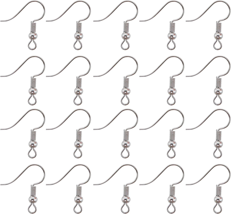 TOAOB 100Pcs Earring Hooks Hypo Allergenic French Ear Wires with Ball and Coil 1