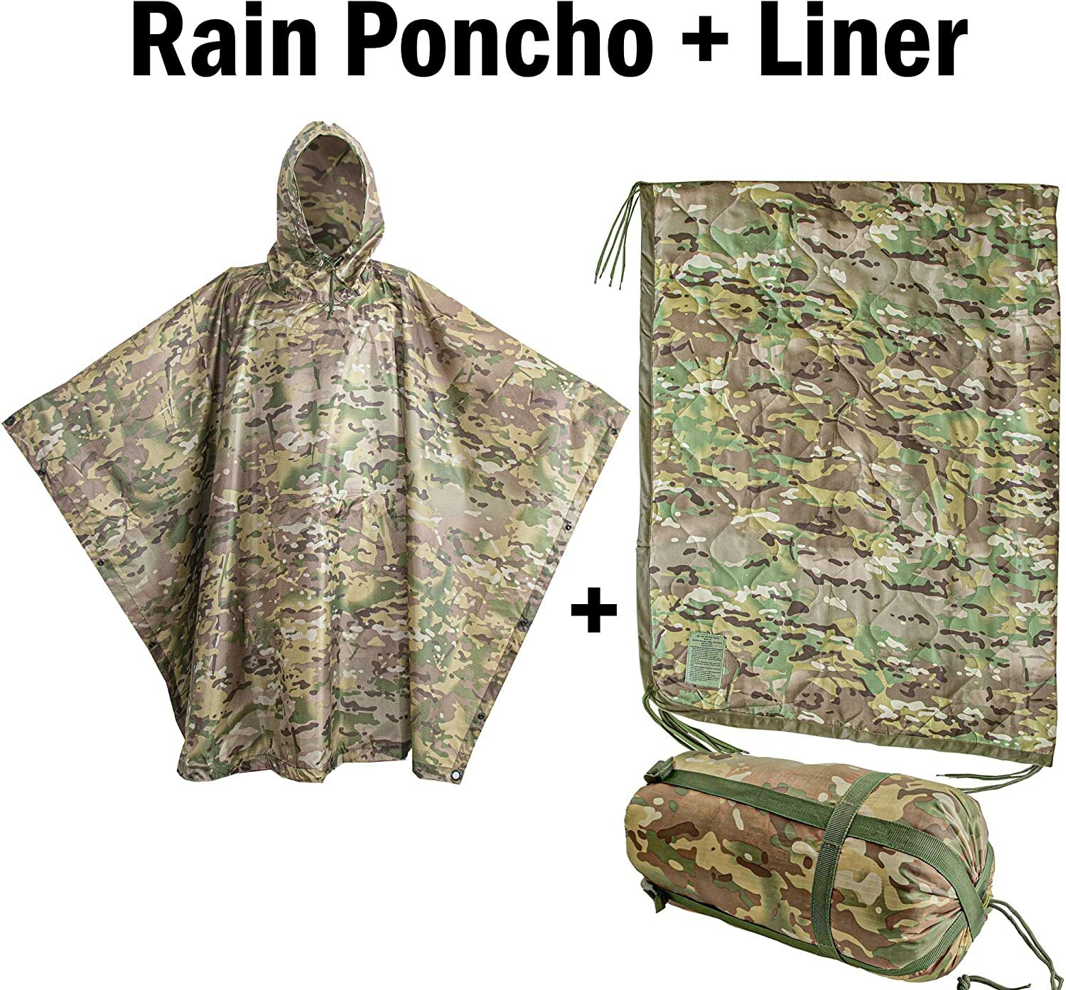 USGI Industries -Rain Poncho and Poncho Liner Bundle. (OCP USGI Industries -Rain Poncho and Poncho Liner Bundle. (OCP