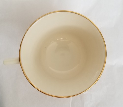 Lenox Cup Citation Lace Temple Collection Gold Rimmed Embossed Ribbed USA