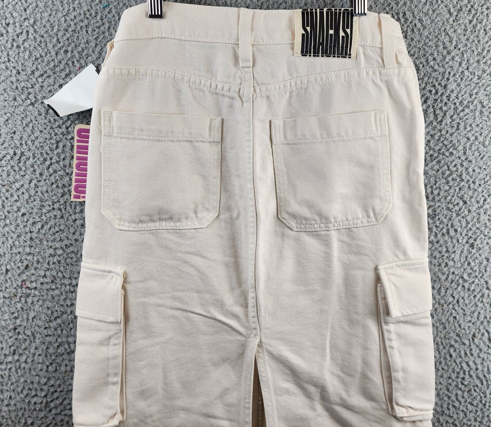MOTHER The Fun Dip Cargo Maxi Skirt Women's 25 Natural Slit Button Zip Closure - Picture 14 of 15