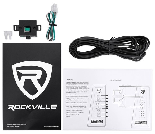 Rockville RWS10CA Slim 1000w 10" Powered Loaded Car Subwoofer Enclosure+Wire Kit