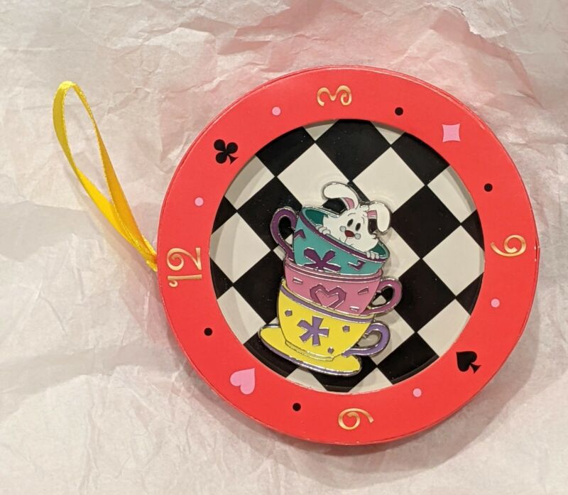 2021 LR Disney Ornamental Box & Pin - Alice In Wonderland White Rabbit Teacups