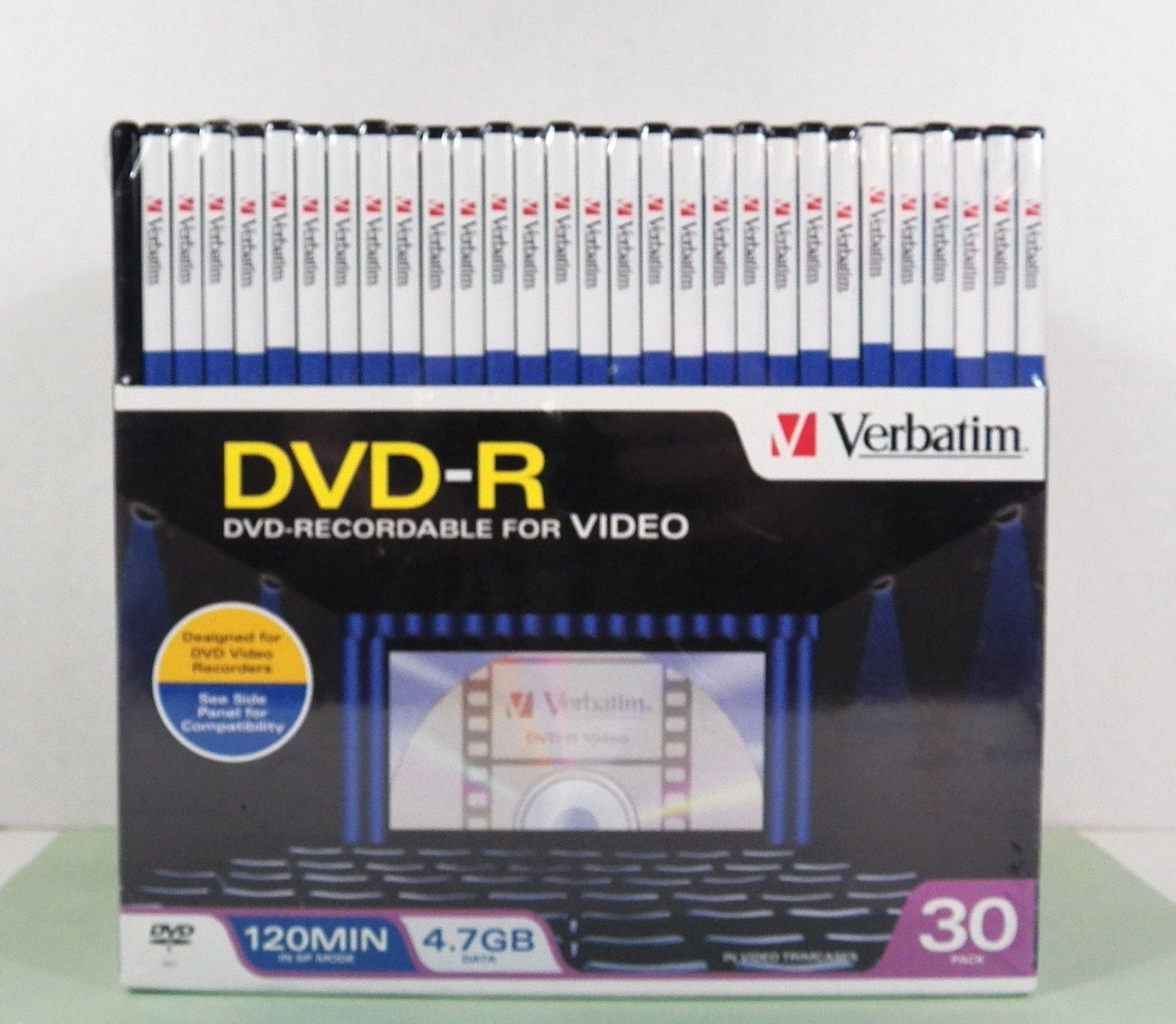 New Verbatim DVD-R 30 Pack 4.7GB 120 min, in Video Trimcases