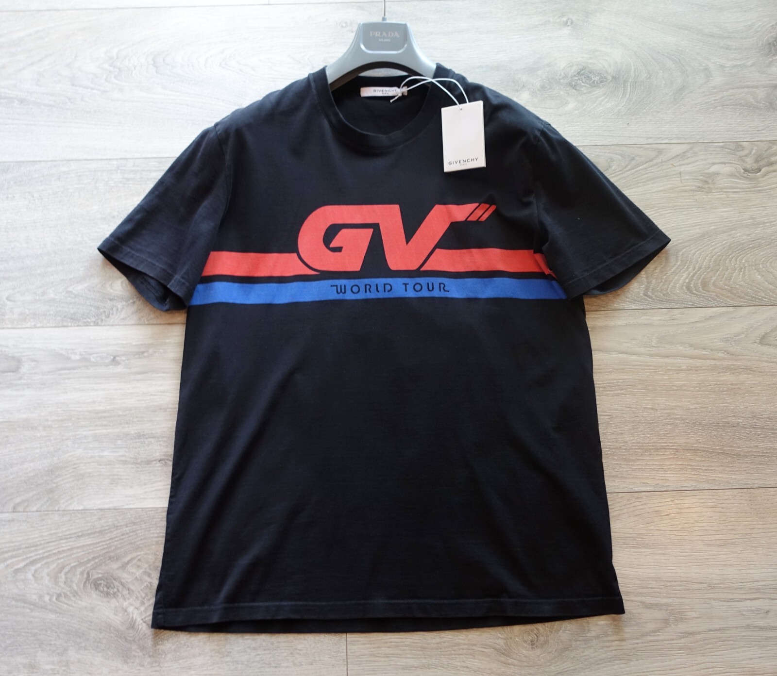 GIVENCHY SHIRT XXL world tour logo black 2xl xl cuban fit regular