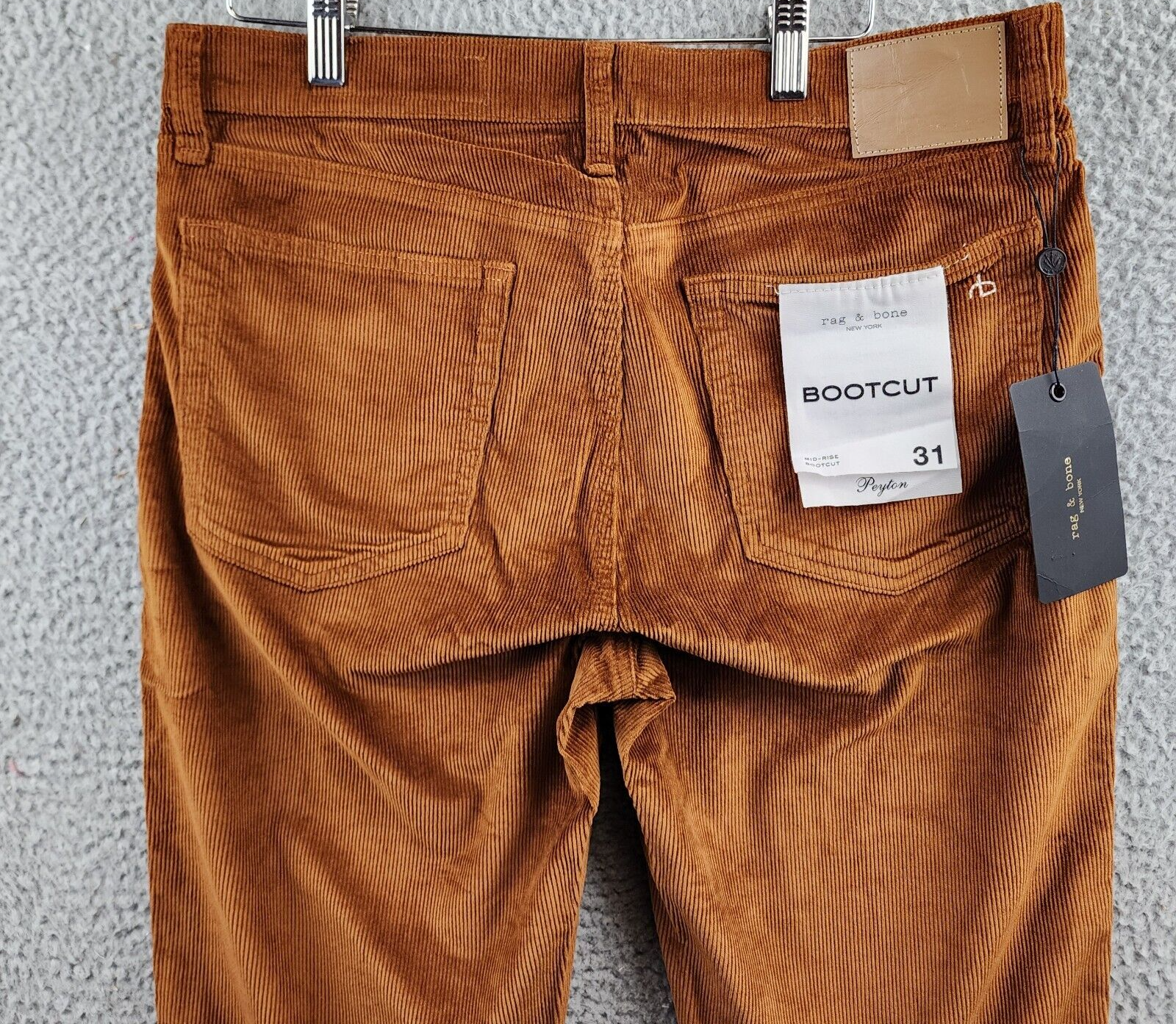 rag & bone Peyton Mid Rise Corduroy Bootcut Jeans 31 Gold Button Zip Closure - Picture 13 of 16